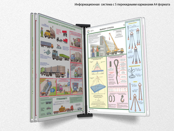 Настенная перекидная система а4 на 5 рамок (белая) - Перекидные системы для плакатов, карманы и рамки - Настенные перекидные системы - Магазин охраны труда Протекторшоп